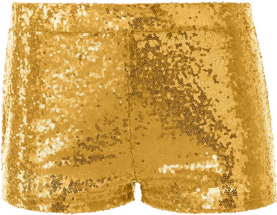 Dressforfun Short à paillettes doré XL - costume de déguisement pour halloween, carnaval, carnaval - 303889