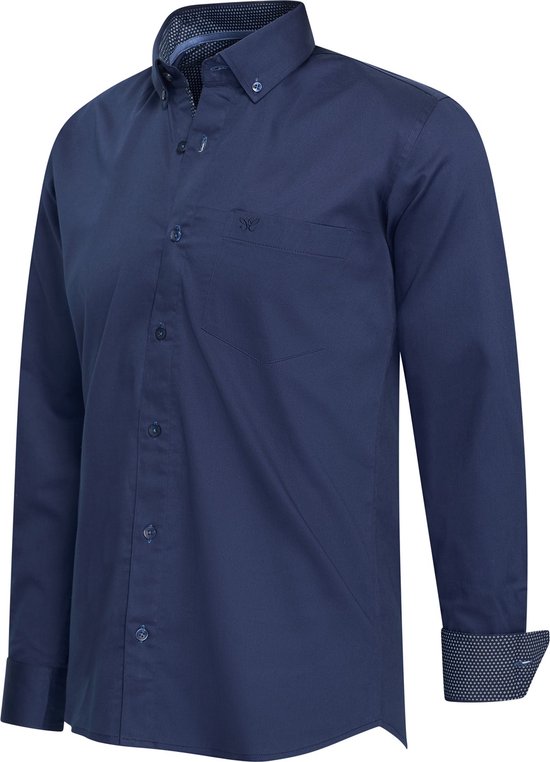 Cappuccino Italia - Chemise stretch homme Ancona - Bleu - Taille XXL