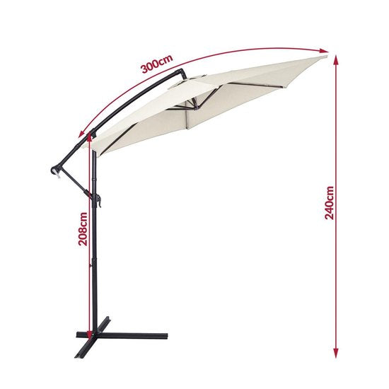 Kingsleeve Parasol flottant - Ø300cm Protection UV 80+ - Crème