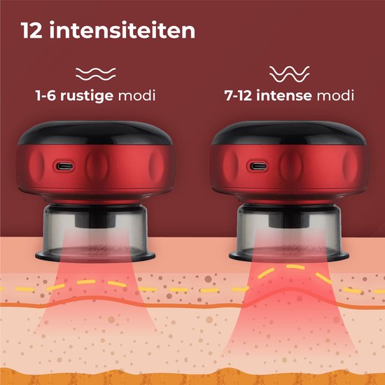 Nuvance - Appareil électrique de massage de la cellulite - 12 niveaux et températures - eBook inclus - Corps entier - Cupping Cups Set Massage - Cellulite Cups - Hijama Cups - Anti Cellulite