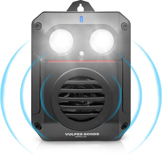 Vulpes Goods® Repellent Marten Repellent PRO V3 - Répulsif contre les nuisibles - Répulsif contre les martres pour l'extérieur - 100% étanche - Sans fil et rechargeable