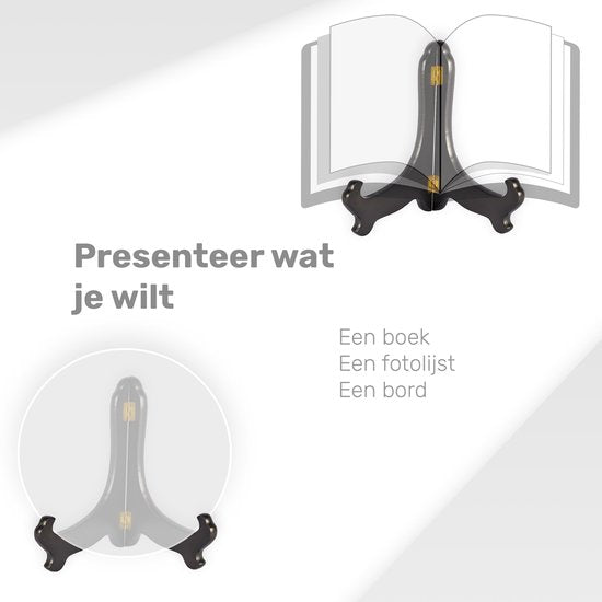 Luft Présentoir à assiettes en bois - Assiettes jusqu'à 27 cm de haut - Design élégant - Présentoir à assiettes - Porte-assiettes - Pour assiettes décoratives - Présentoir à livres - Porte-assiettes - Porte-assiettes