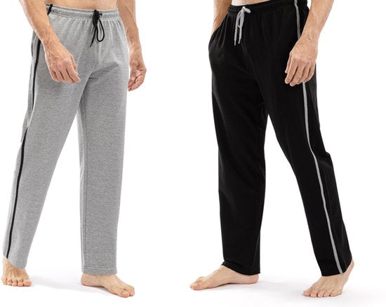 Milanoro - Lot de 2 pantalons de survêtement sportifs et confortables pour hommes - Bleu marine/Anthracite - S