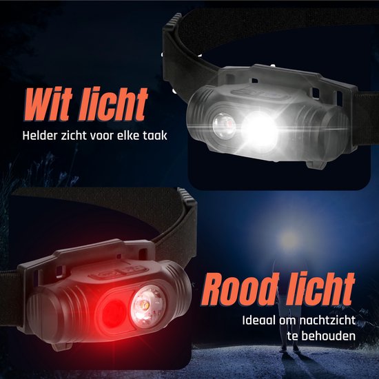 Ever Trex Ultra Light Headlamp LED Rechargeable - Lumière blanche et rouge - 150Lumen - Inclinable - Running - Emergency Pack - Camping - Camper