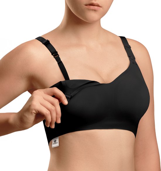 Vulpes Goods® BabyCare - Soutien-gorge d'allaitement sans armature - Soutien-gorge de maternité - Soutien-gorge d'allaitement sans couture - Soutien-gorge de nuit - bretelle réglable - tissu ultra doux - rembourrage amovible - devant avec rabat - pratique