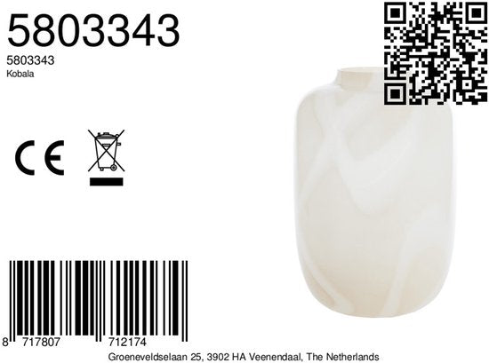 Light & Living Vase Kobala 50cm - Sable/Crème