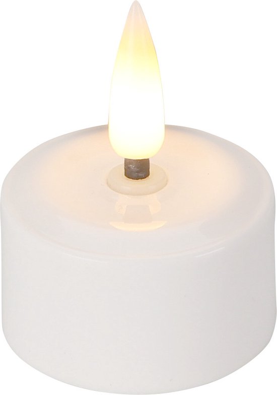 Bougies chauffe-plat rechargeables avec LED Ø4cm - 4 pièces - set d'extension sans chargeur