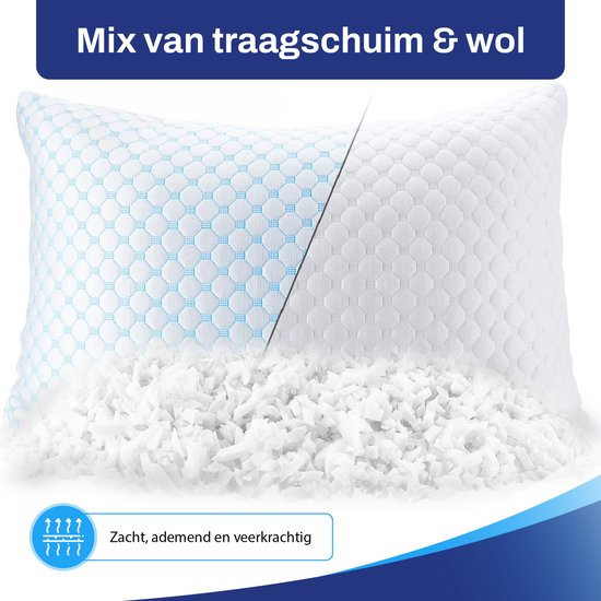 Oreiller réglable Sleeptight - 70 x 50 x 16 cm - Oreiller ergonomique en mousse à mémoire de forme pour les dormeurs latéraux