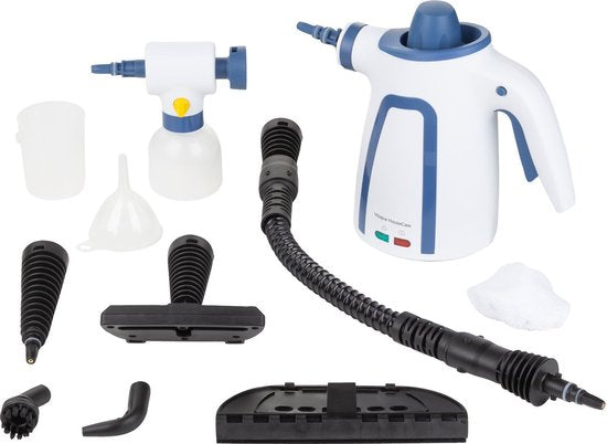 Vitapur Nettoyeur vapeur portatif - Nettoyeur vapeur - Nettoyeur de taches - Nettoyeur vapeur pour meubles - Machine de nettoyage - 900W - Blanc