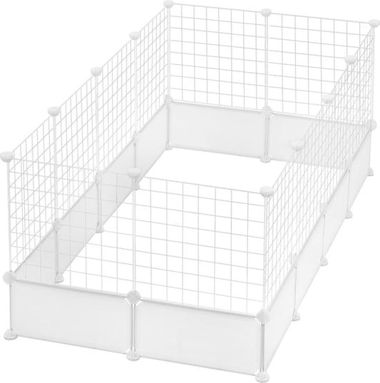 Parc à animaux XXL - Parc - Réglable - Intérieur - Parc à chiots - Petits animaux - Chatons - Blanc - 142 x 71 x 53cm