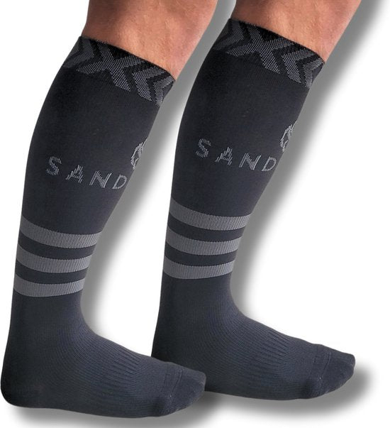 Sandside Support Socks Compression Socks 2 Pairs - Compression Socks - Running Socks - Sport Athletic - Black - Size 36-40 S/M
