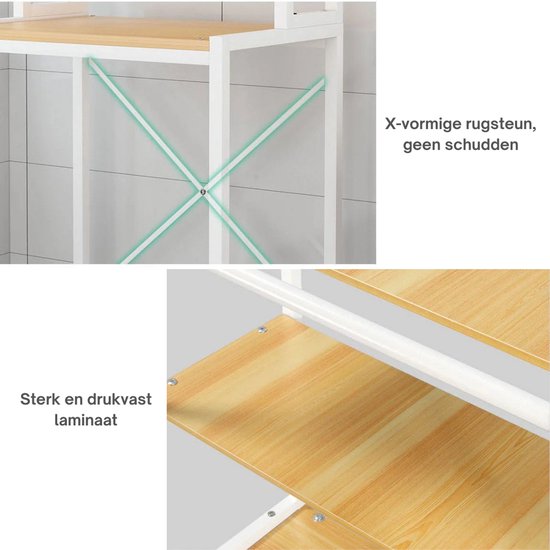 Livista® Laundry Cupboard - 3-Layer Storage Rack - Space-saving Laundry Room Organizer - 181x60x70 CM - White