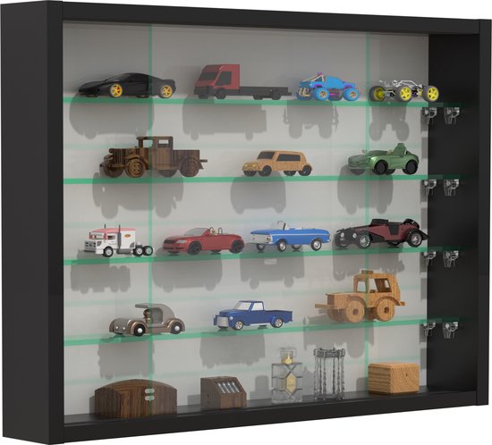 Vitrine debout vitrine murale suspendue - étagères en verre 50 cm de large x 4,5 de profondeur - portes coulissantes