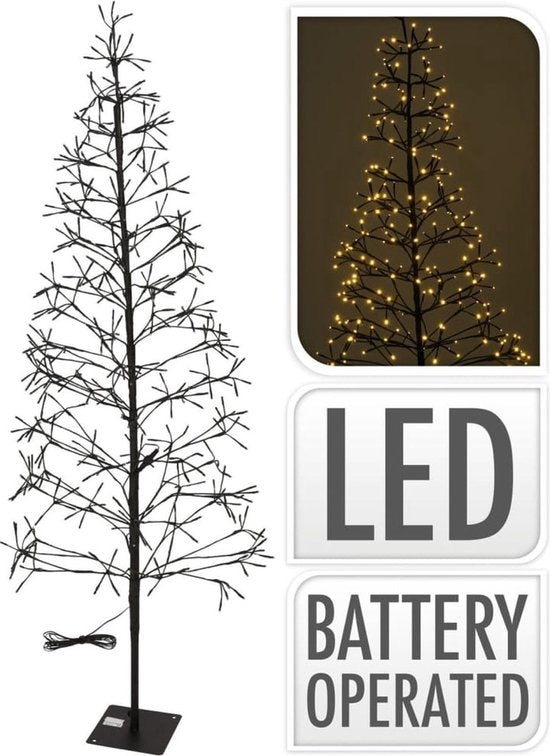 Nampook sapin de Noël avec 400 LED - 180cm - Pour l'intérieur ET l'extérieur - Blanc chaud