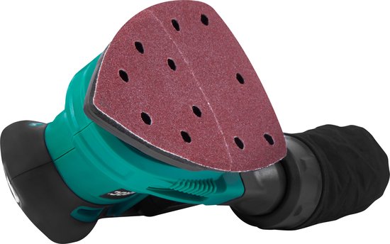 VONROC multi-ponceuse sans fil - VPower 20V - Sans batterie ni chargeur - Sac à poussière et 6 feuilles abrasives inclus