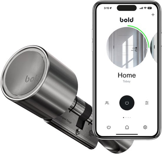 Cylindre Bold - Bold Smart Lock SX-65- Serrure de porte mince - acier inoxydable - Argenté