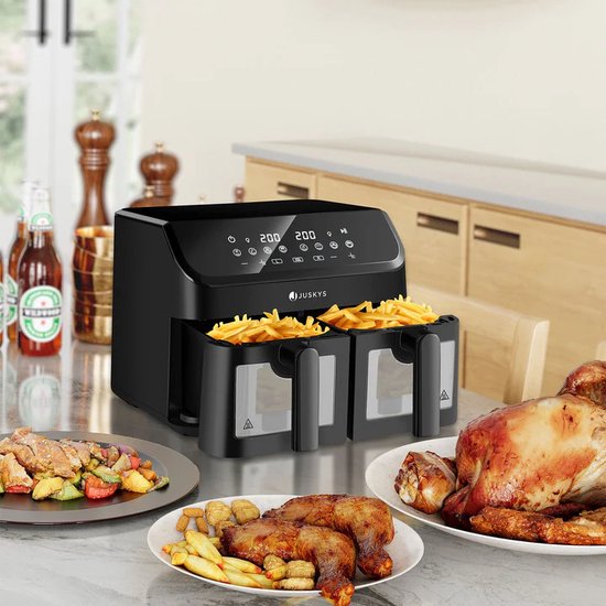 Double Airfryer - Friteuse à air chaud - 9 litres -9 Programmes de cuisson