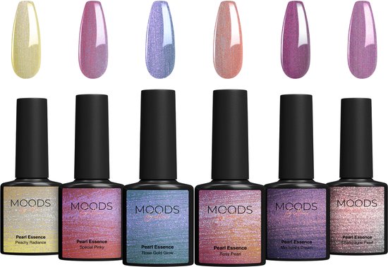 Moods Gellac 6-Piece Set - Gel Nail Polish Starter Pack - Gel Nail Polish - 8ML - Pearl Essence - Gellac - Nails - Chic Colours