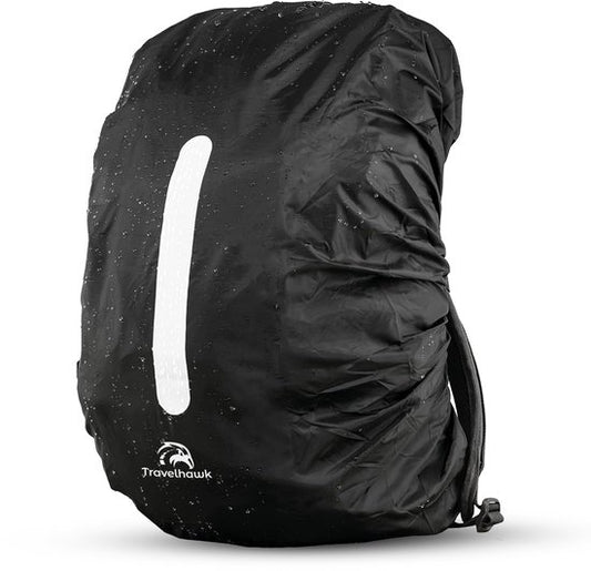 Travelhawk Rain Cover Backpack - Imperméable - Housse de sac à dos - Réfléchissant - 10-20L - Noir