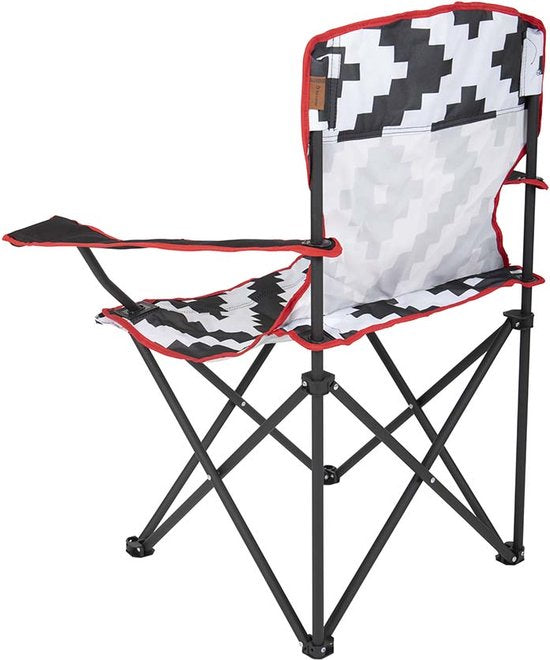 Bo-Camp - Urban Outdoor - Chaise pliante - Madison - Noir/Blanc