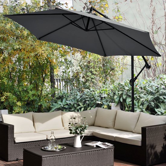 Parasol Brésil - 3m - Gris foncé