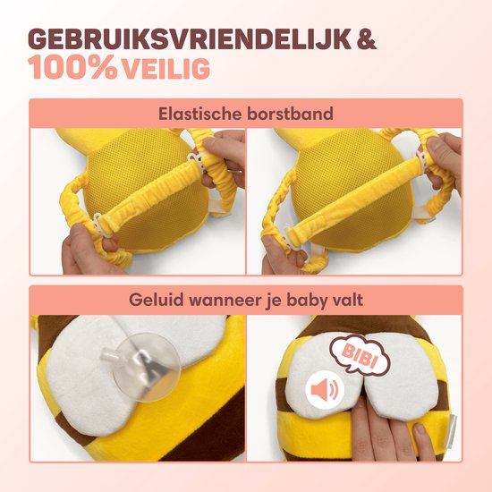Vulpes Goods® BabyCare - Coussin de tête pour bébé - Oreiller de sécurité pour bébé - Sac à dos en cas de chute - Respirant en 3D - Apprendre à marcher en toute sécurité - À