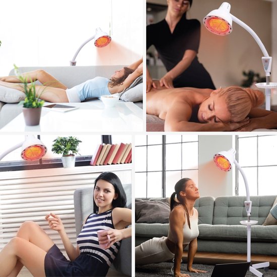 Lampe infrarouge Soft & Silky - Luminothérapie rouge - Infrarouge - Rotatif - Lampe - Panneau chauffant - Chauffage - Couverture