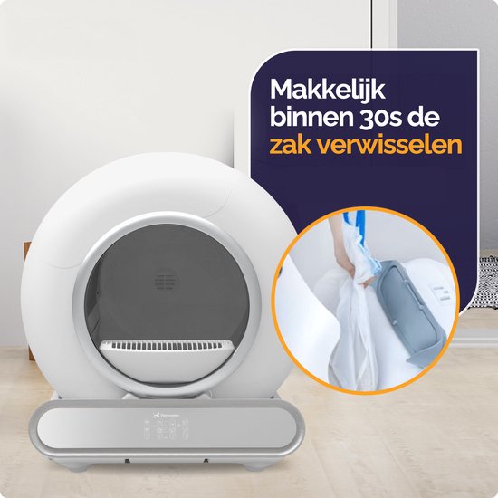 Quadruped Fresh 2 - Bac à litière automatique autonettoyant - contrôlé par application - 65L - avec tapis et 3 rouleaux de sacs de collecte