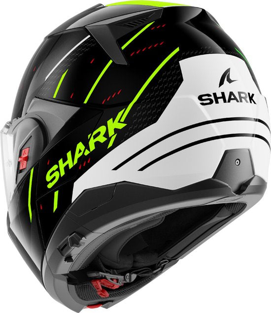 SHARK Casque Oxo Rydger Noir Blanc Jaune KWY System - Taille L - Casque