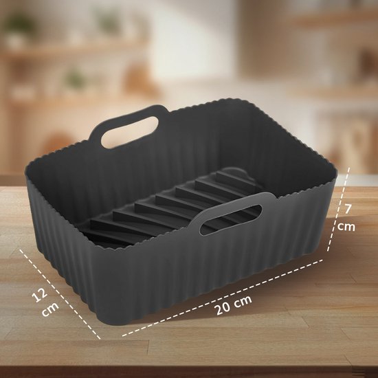 Plateaux en silicone pour friteuse - 2 pièces - Friteuse à air chaud - Accessoires - Papier sulfurisé - Convient à XXL Philips, Ninja, Inventum - Panier - Matériau sûr - Luft