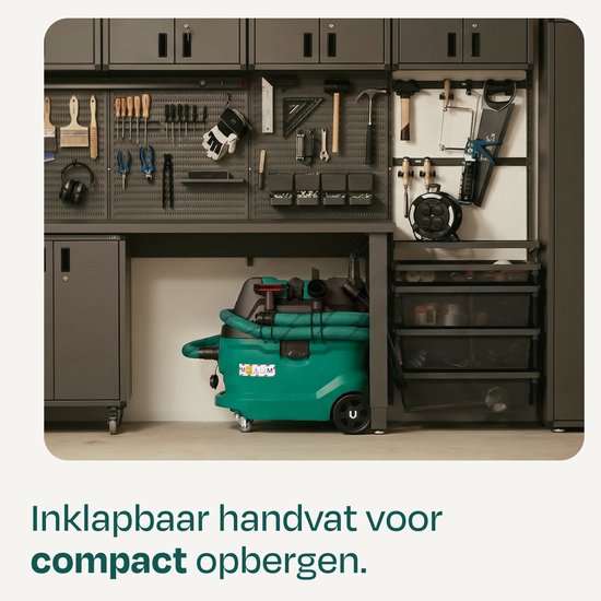 Aspirateur eau et poussière VONROC construction - Classe M - 1600W - 22kPa - Nettoyage automatique du filtre (fonction knock) - HEPA H14 - Réservoir 40L - Tuyau antistatique Ø35 mm