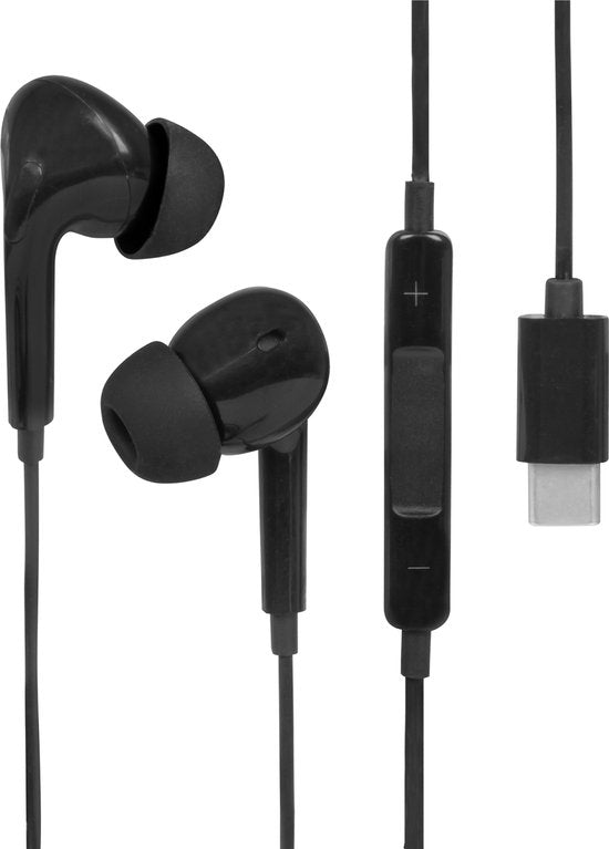 Nuvance - Ecouteurs avec fil - Connexion USB-C - Ecouteurs avec fil - Ecouteurs intra-auriculaires avec fil et microphone - Noir