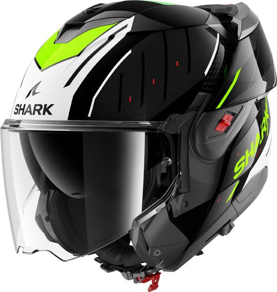 SHARK Casque Oxo Rydger Noir Blanc Jaune KWY System - Taille L - Casque