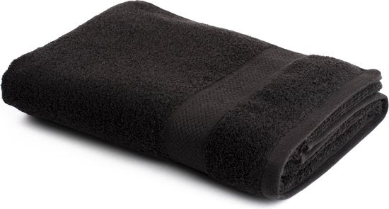 Serviettes DoubleDry 70 x 140 cm - lot de 3 - Qualité hôtelière 500 g/m2 - Douces et absorbantes - OEKO-TEX Made in Green & BSCI Certified - noir corbeau