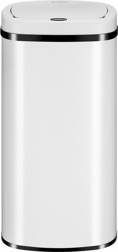 Poubelle automatique / Poubelle à déchets / Poubelle à détecteur - 70 litres - Blanc - Rectangle