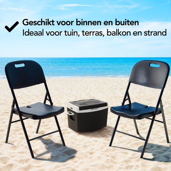 Chaises pliantes Brixy - Lot de 4 - Chaises pliantes - Robustes - Résistantes aux intempéries - Chaises pliantes - 47 x 54 x 87 CM - Noir