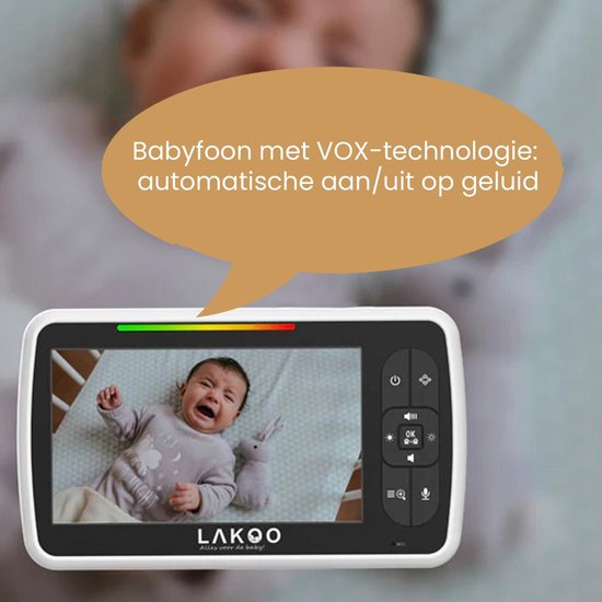 Lakoo PRO 5 Babyphone - avec caméra et écran - 1080p Full HD - Moniteur 5 pouces