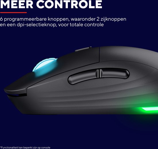 Trust GXT 927 Redex+ - Souris de jeu sans fil - Eclairage RGB - 25600 DPI - Noir