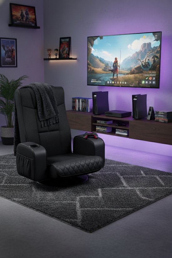 VDD Gaming - Chaise de jeu - Chaise de sol - Chaise de jeu noire - Chaise de sol réglable