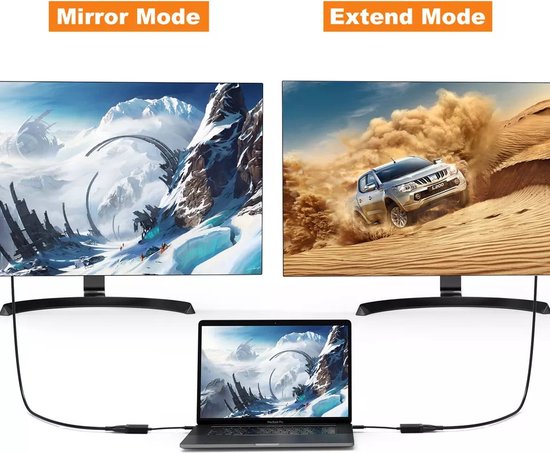 Techvavo® Adaptateur USB C vers VGA - USB C vers VGA - Full HD 1080P - Mâle vers Femelle - Noir