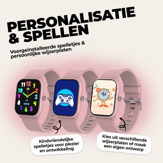 Denver Smartwatch Kids - Appel/SMS/Whatsapp - Pour Android & iOS - Podomètre - Activité du sommeil - Fréquence cardiaque, Moniteur de pression artérielle, Mode sport - SWK120RO