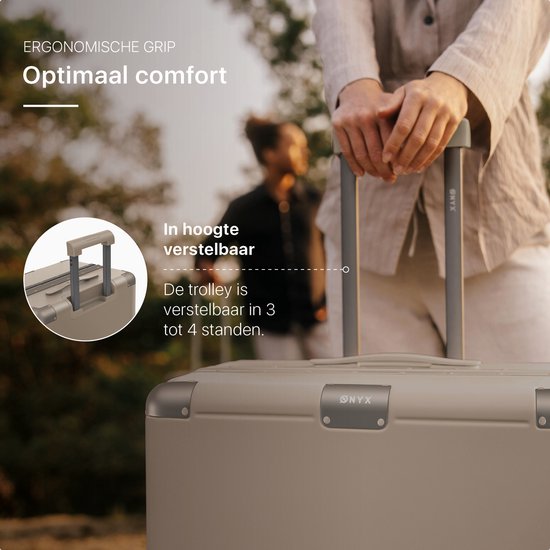 ONYX Hybrid Pro Check-in Suitcase Large 100 Litres - Polycarbonate recyclé et design sans fermeture éclair - Valise de voyage avec serrure TSA et roues pivotantes - Trolley léger avec compartiment pour ordinateur portable - Desert Clay