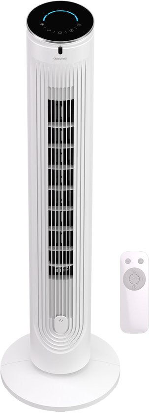 Auronic Tower Fan - Floor Fan - Air Cooler - Standing Fan - 105 CM - 5 Speeds - With Remote Control - Silent Fan - Fan - 45 dB - White