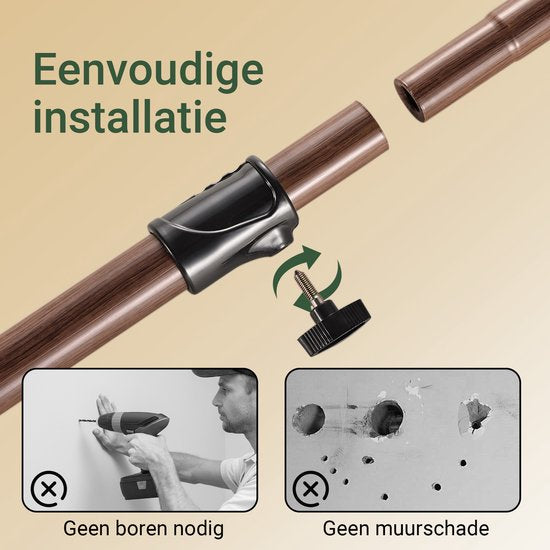 SoBuy Penderie télescopique - Penderie ouverte réglable avec tringles à vêtements et étagères - Marron, L(209-311) x H(200-295) cm, KLS04-II-BR, pour Chambre à coucher, Walk-in Closet