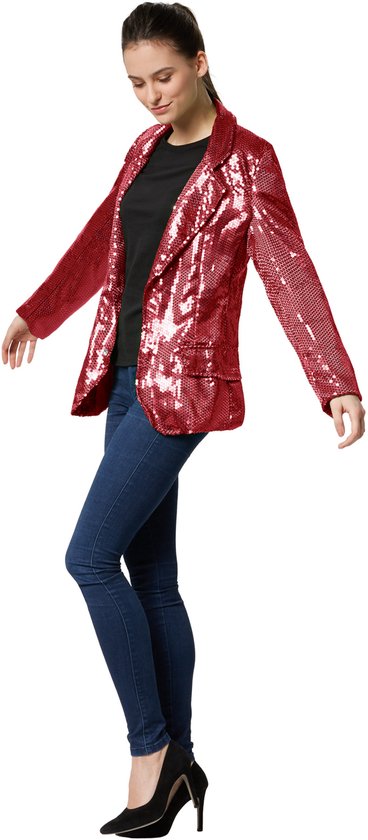 Dressforfun Manteau paillette femme bordeaux XXL - déguisement halloween déguisement soirée carnaval déguisement soirée - 303870