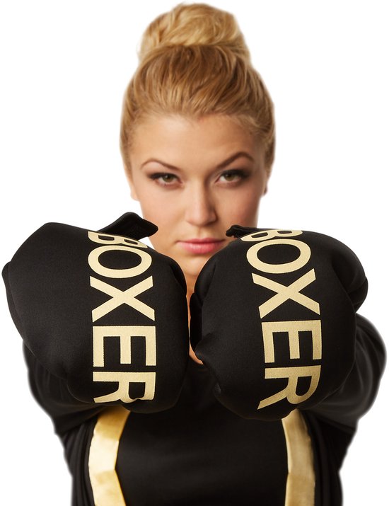 Boxer de costume femme Dressforfun - Taille S - déguisement costume halloween carnaval partywear - noir/doré