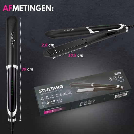 VAIVE Lisseurs - 2 en 1 - Lisser et Boucler - Céramique - 60ºC - 230ºC - Fer à friser
