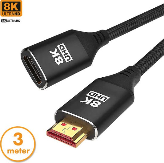 Drivv. Câble d'extension HDMI Premium 2.1 - mâle vers femelle - 3 mètres
