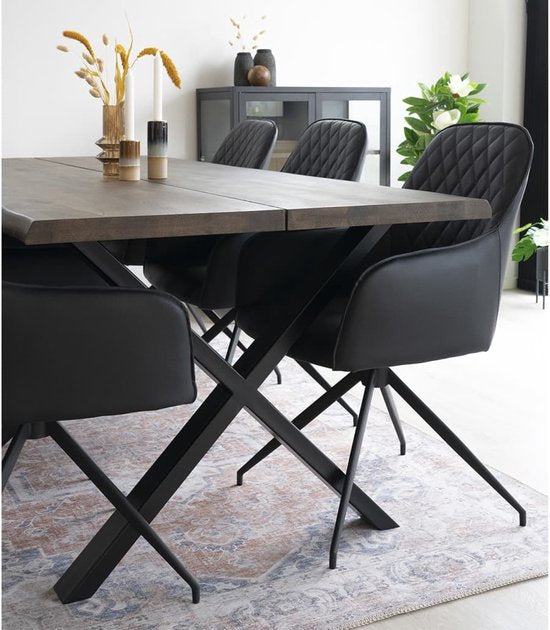 House Nordic Harbo Dining Chair Vegan Leather Black - Set of 2