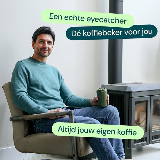 Mug thermos Castagnola - Tasse à café To Go - Mug de voyage pour le café et le thé - Mug à thé - 380 ML - acier inoxydable - Vert